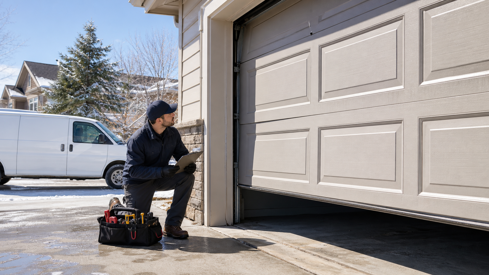 Garage door cable repair service call in Colorado